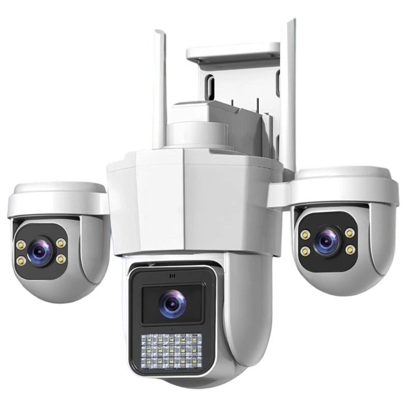 👁️ Vue panoramique à trois yeux, aucune zone d'angle mort | Caméra de sécurité PTZ intelligente à 360° 🚀