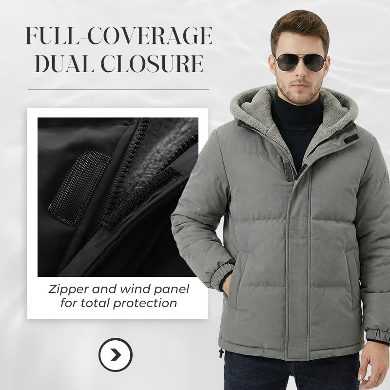 📢📢 60 % DE RÉDUCTION !! ✨Manteau à capuche doublé thermique, résistant au froid et au vent pour homme