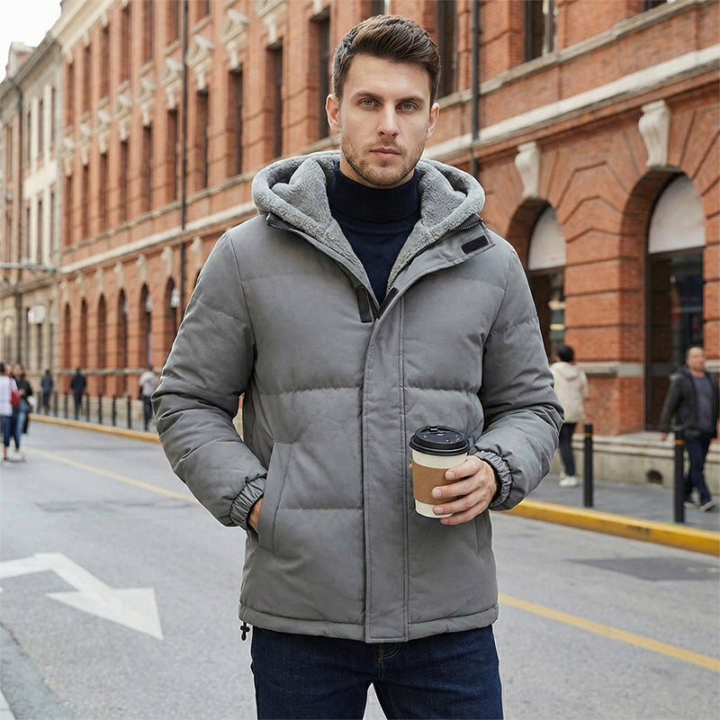 📢📢 60 % DE RÉDUCTION !! ✨Manteau à capuche doublé thermique, résistant au froid et au vent pour homme