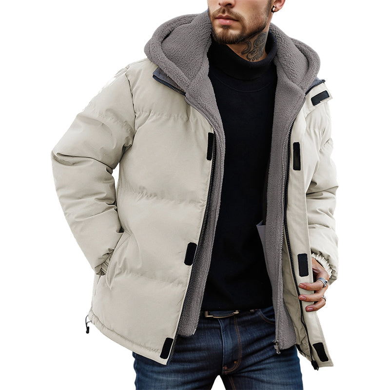 📢📢 60 % DE RÉDUCTION !! ✨Manteau à capuche doublé thermique, résistant au froid et au vent pour homme