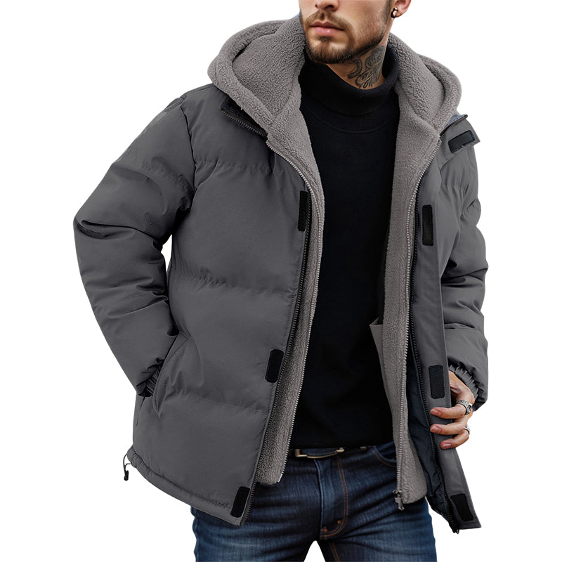 📢📢 60 % DE RÉDUCTION !! ✨Manteau à capuche doublé thermique, résistant au froid et au vent pour homme