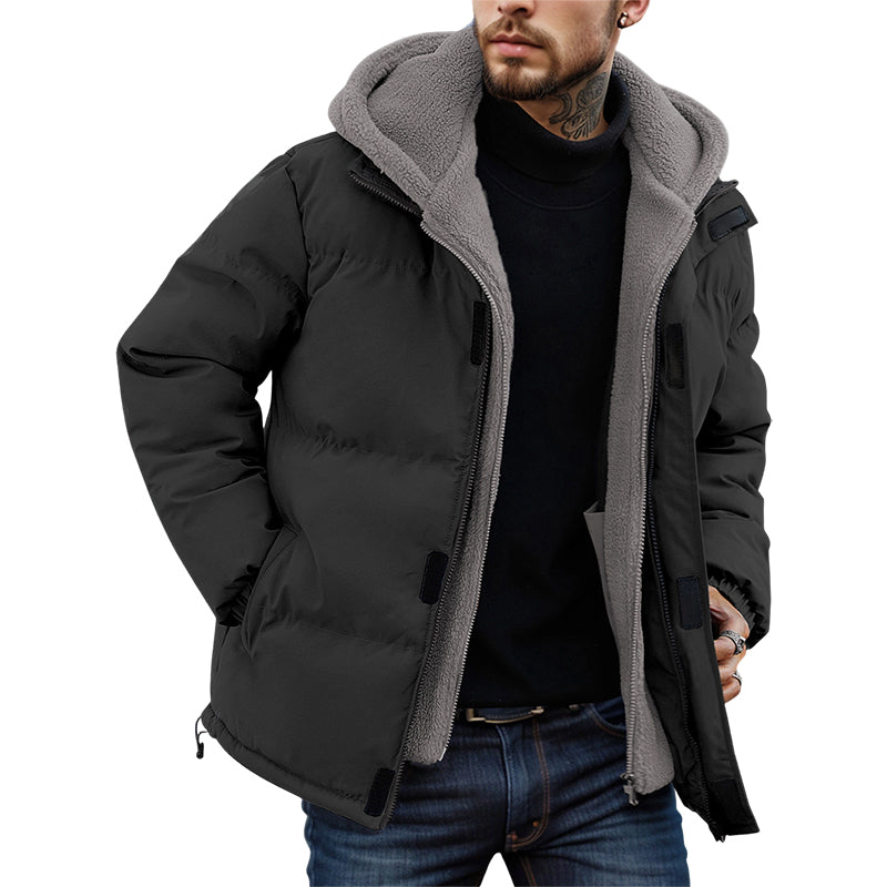 📢📢 60 % DE RÉDUCTION !! ✨Manteau à capuche doublé thermique, résistant au froid et au vent pour homme