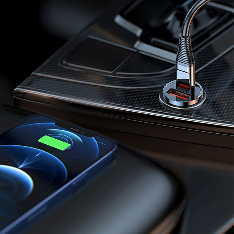 🚗GRANDE SOLDES - 60 % DE RÉDUCTION🔥 Chargeur de voiture ultra-rapide – Double port PD et charge rapide QC
