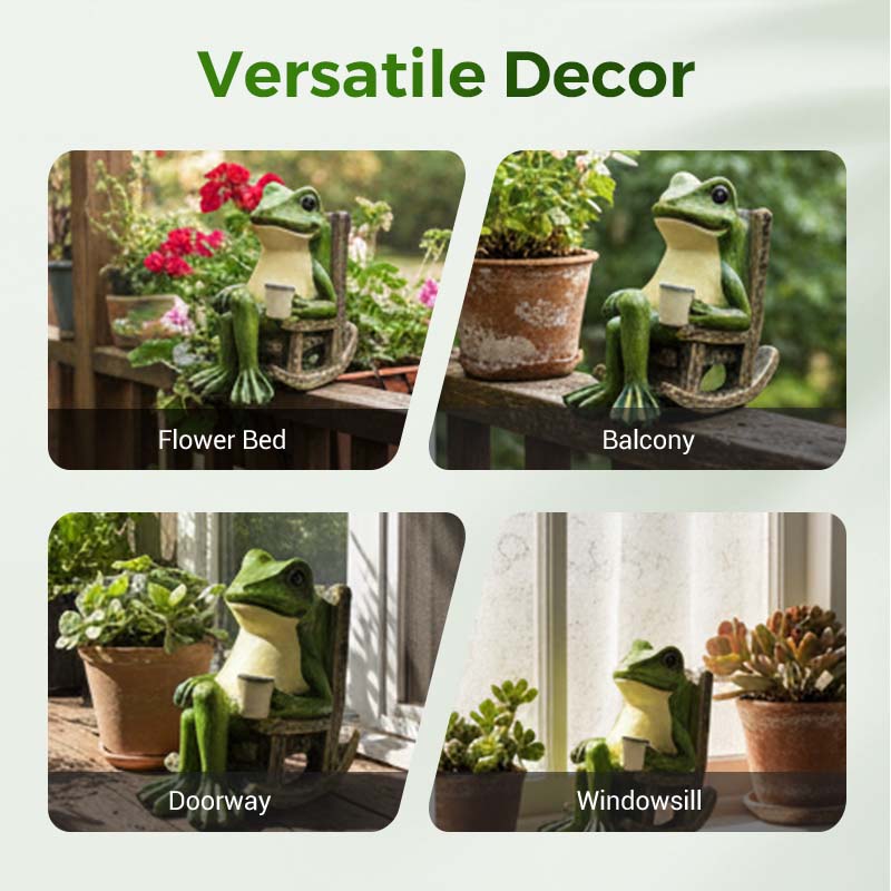 💯2026 Meilleures ventes🐸Grenouille solaire décorative dans un fauteuil à bascule🍃