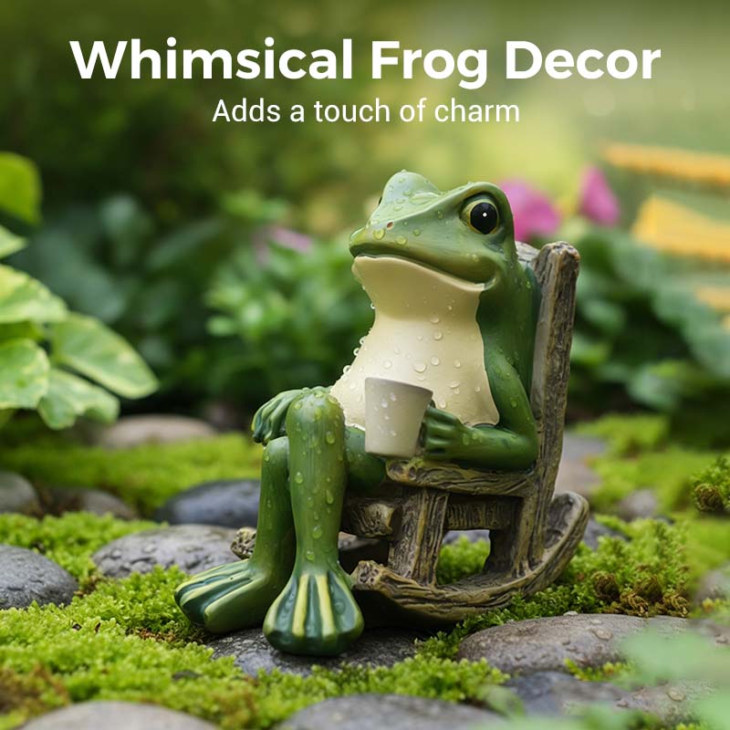💯2026 Meilleures ventes🐸Grenouille solaire décorative dans un fauteuil à bascule🍃