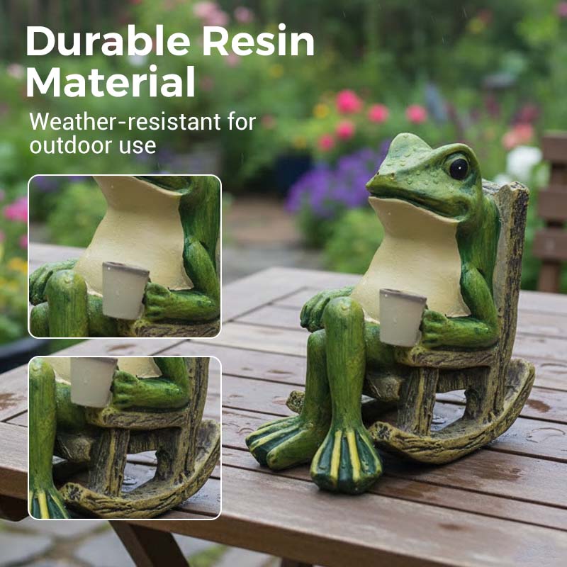 💯2026 Meilleures ventes🐸Grenouille solaire décorative dans un fauteuil à bascule🍃