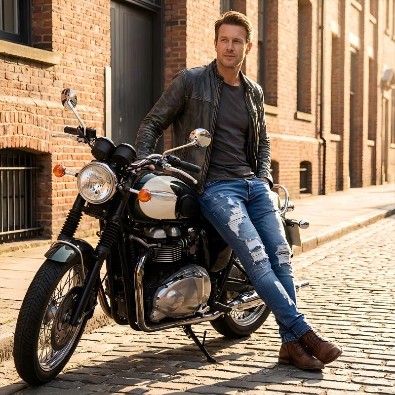 👖60 % DE RÉDUCTION ! 🔥 Jean skinny délavé stylé pour homme – Coupe slim fuselée, coton respirant et détails déchirés tendance