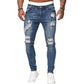 👖60 % DE RÉDUCTION ! 🔥 Jean skinny délavé stylé pour homme – Coupe slim fuselée, coton respirant et détails déchirés tendance