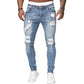 👖60 % DE RÉDUCTION ! 🔥 Jean skinny délavé stylé pour homme – Coupe slim fuselée, coton respirant et détails déchirés tendance