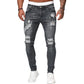 👖60 % DE RÉDUCTION ! 🔥 Jean skinny délavé stylé pour homme – Coupe slim fuselée, coton respirant et détails déchirés tendance
