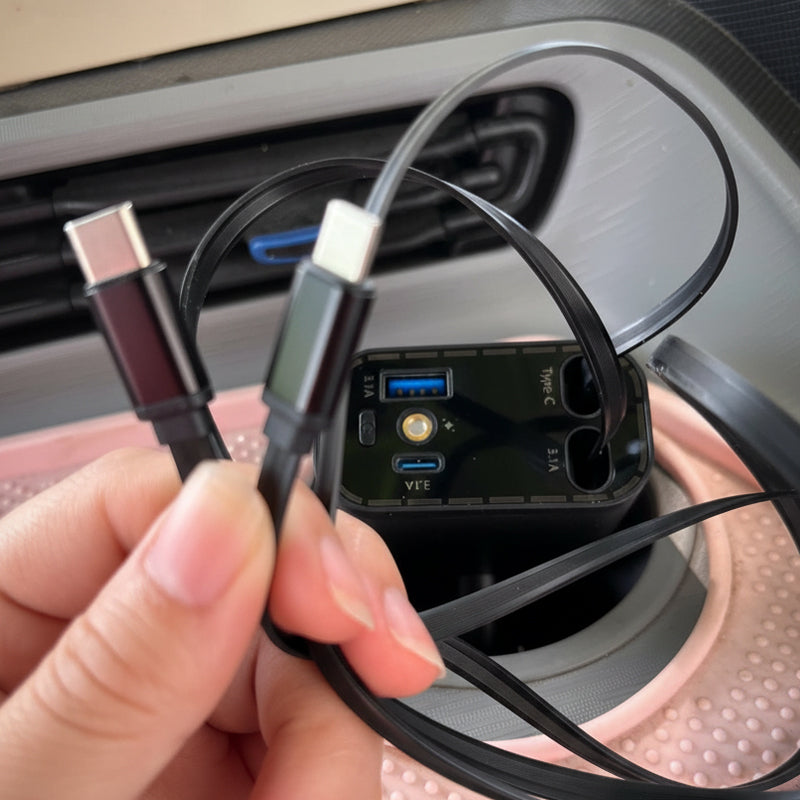 🔋 50% DE RÉDUCTION! 🚗 Chargeur de Voiture Ultra-Rapide avec Câbles Rétractables & Ambiance Lumineuse Étoilée – Charge Rapide, Design Pratique & Parfait Pour Les Déplacements Quotidiens 🌟