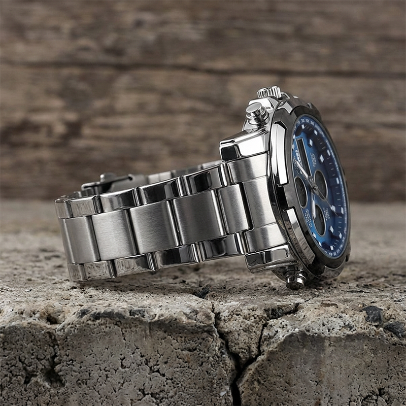 📢📢60% DE RÉDUCTION !! ⏰ Montre Analogique-Numérique Militaire Étanche pour Hommes – 48mm, Multifonction & Bracelet en Acier Inoxydable ! 🕰️💪