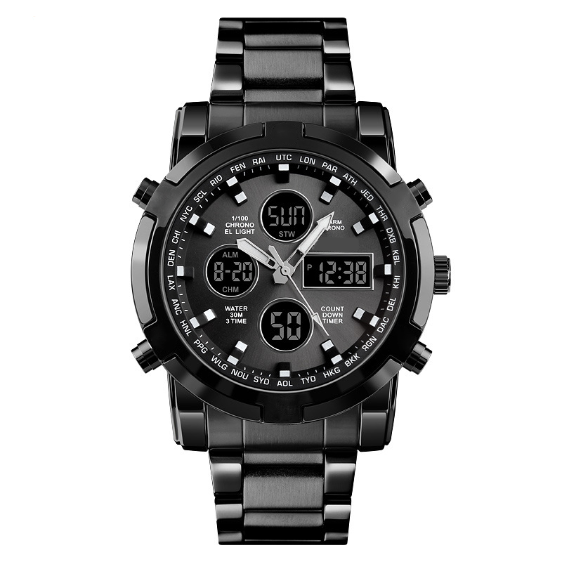📢📢60% DE RÉDUCTION !! ⏰ Montre Analogique-Numérique Militaire Étanche pour Hommes – 48mm, Multifonction & Bracelet en Acier Inoxydable ! 🕰️💪
