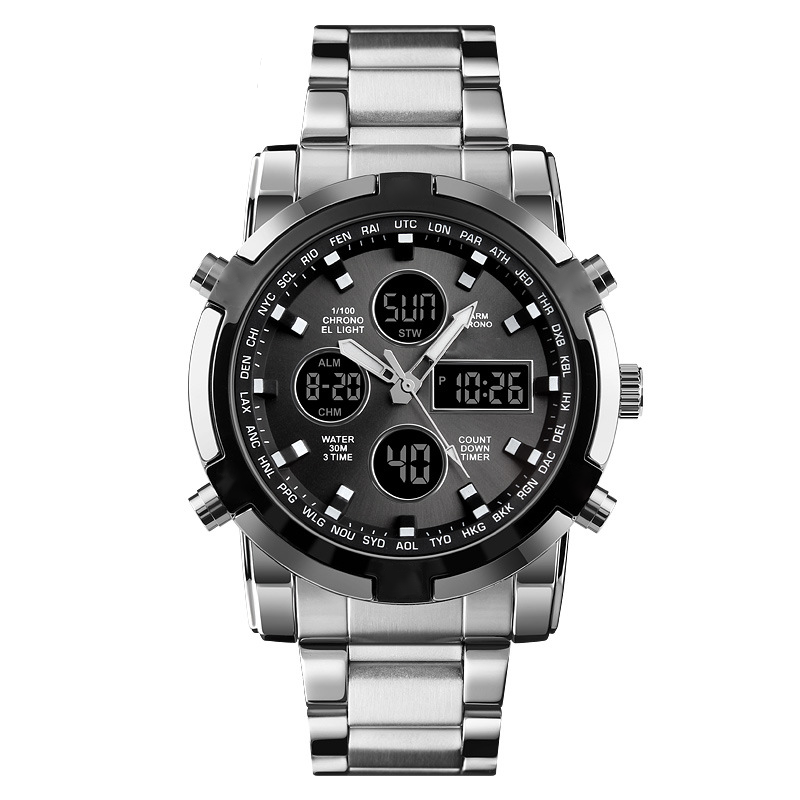 📢📢60% DE RÉDUCTION !! ⏰ Montre Analogique-Numérique Militaire Étanche pour Hommes – 48mm, Multifonction & Bracelet en Acier Inoxydable ! 🕰️💪