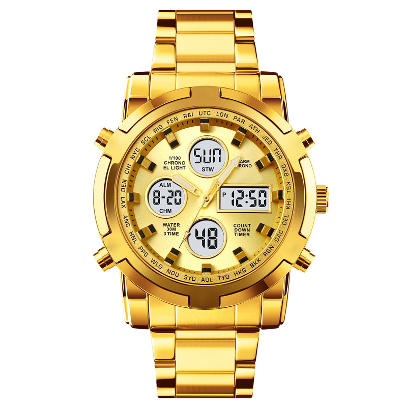 📢📢60% DE RÉDUCTION !! ⏰ Montre Analogique-Numérique Militaire Étanche pour Hommes – 48mm, Multifonction & Bracelet en Acier Inoxydable ! 🕰️💪