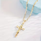 ✝️ 60% DE RÉDUCTION ! ✨ Collier Crucifix en Or – Motif INRI Détaillé, Chaîne Figaro Ajustable & Finition Éclatante 💛