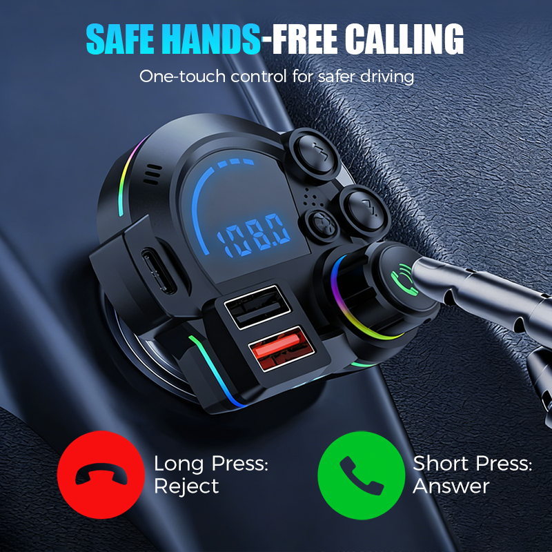 📻 50 % DE RÉDUCTION ! 🚗 Émetteur FM Bluetooth universel à double port – Musique sans fil, mains libres et double chargeur USB 🔌