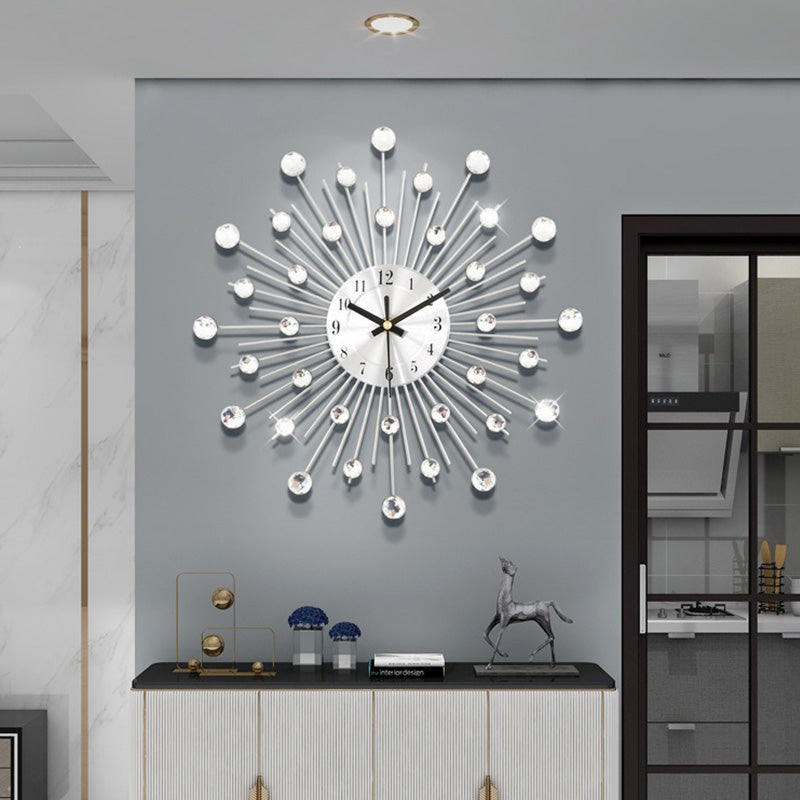 ✨60 % DE RÉDUCTION🕰️ Horloge murale créative en strass – Silencieuse, minimaliste et luxueuse pour le salon, la salle à manger et l'entrée ! 💎🏡