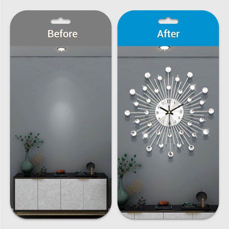 ✨60 % DE RÉDUCTION🕰️ Horloge murale créative en strass – Silencieuse, minimaliste et luxueuse pour le salon, la salle à manger et l'entrée ! 💎🏡