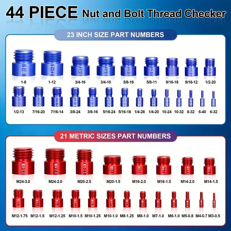 🔧 -50% AUJOURD'HUI SEULEMENT 🔩 Kit de Vérification du Filetage 2-en-1 — Métrique & Impérial