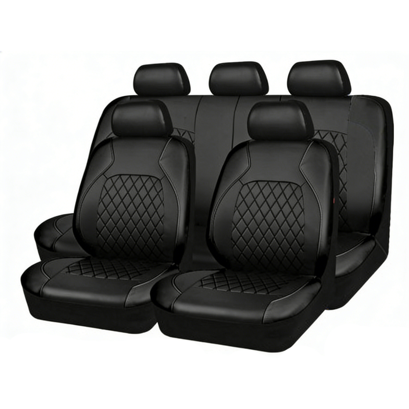 📢📢50% DE RÉDUCTION !! ⏰ Ensemble de 9 housses de siège auto en cuir – Ajustement universel, durables & faciles d'entretien – Parfaites pour le confort & la protection en voiture 🚗