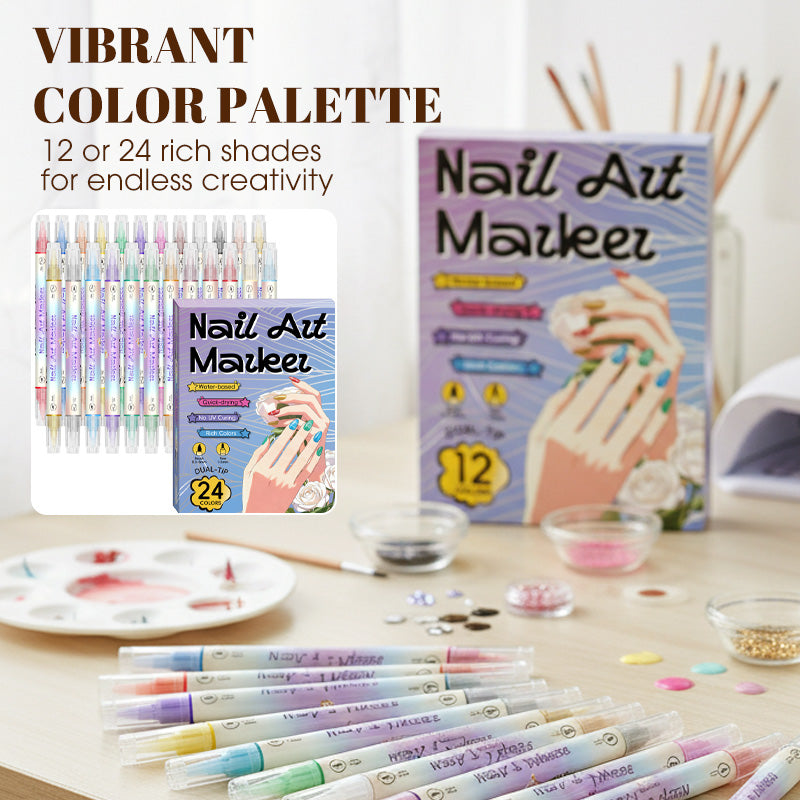 ✍️ 50 % DE RÉDUCTION ! 💅 Stylo de manucure avec pointe 2-en-1 – Lignes et détails précis – Idéal à la maison ou en déplacement – Un nail art soigné et professionnel sans effort ✨