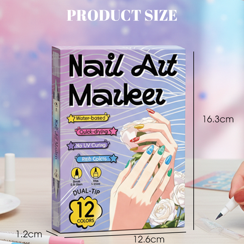 ✍️ 50 % DE RÉDUCTION ! 💅 Stylo de manucure avec pointe 2-en-1 – Lignes et détails précis – Idéal à la maison ou en déplacement – Un nail art soigné et professionnel sans effort ✨