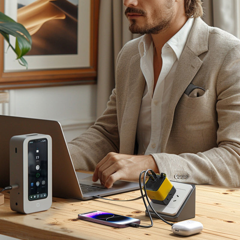 🧳🔌 Chargeur rétractable 65W – Câble Type-C intégré, enrouleur fluide, format poche, une seule prise pour téléphone, tablette et PC portable, le désordre en moins et la performance en plus 🚀💼