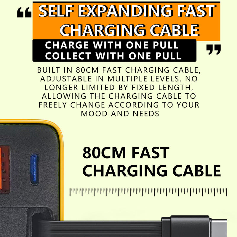 🧳🔌 Chargeur rétractable 65W – Câble Type-C intégré, enrouleur fluide, format poche, une seule prise pour téléphone, tablette et PC portable, le désordre en moins et la performance en plus 🚀💼