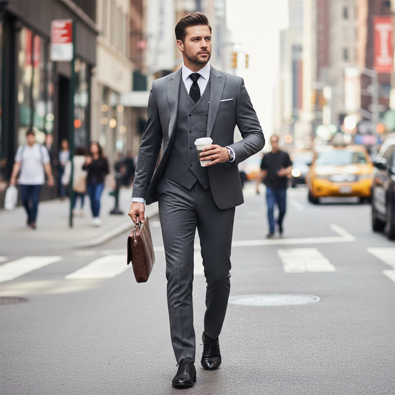 👔 60 % DE RÉDUCTION MAINTENANT ! 🕴️ Costume 3 pièces slim fit pour homme – Coupe ajustée, tissu haut de gamme et parfait pour les occasions formelles 🤵