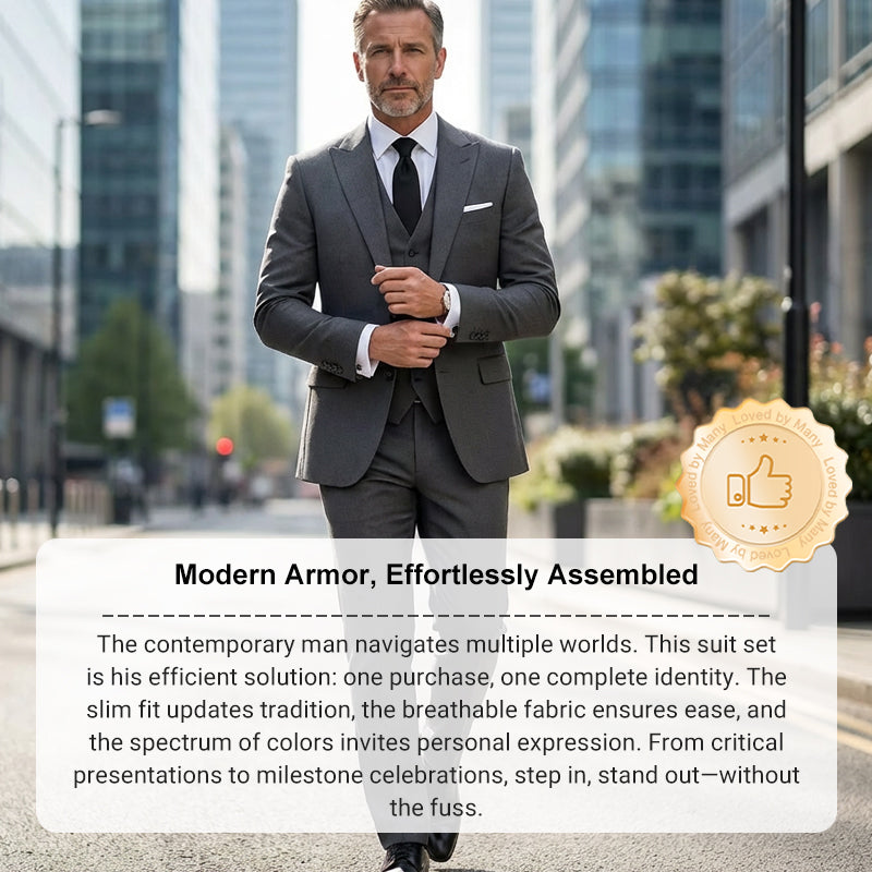 👔 60 % DE RÉDUCTION MAINTENANT ! 🕴️ Costume 3 pièces slim fit pour homme – Coupe ajustée, tissu haut de gamme et parfait pour les occasions formelles 🤵