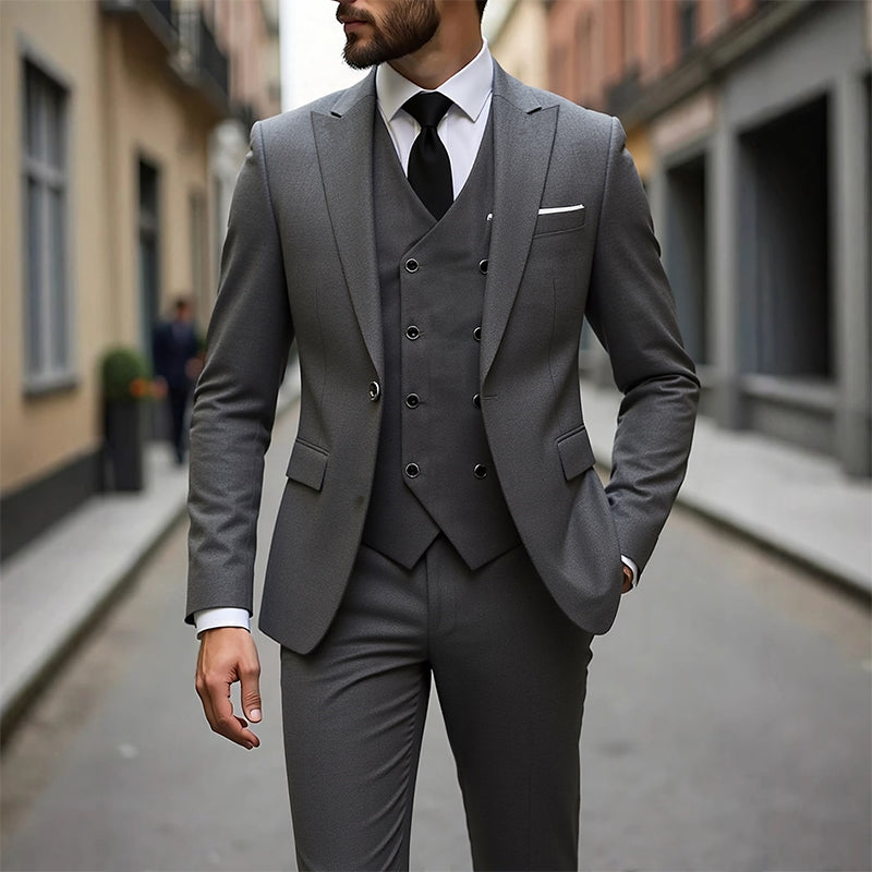 👔 60 % DE RÉDUCTION MAINTENANT ! 🕴️ Costume 3 pièces slim fit pour homme – Coupe ajustée, tissu haut de gamme et parfait pour les occasions formelles 🤵