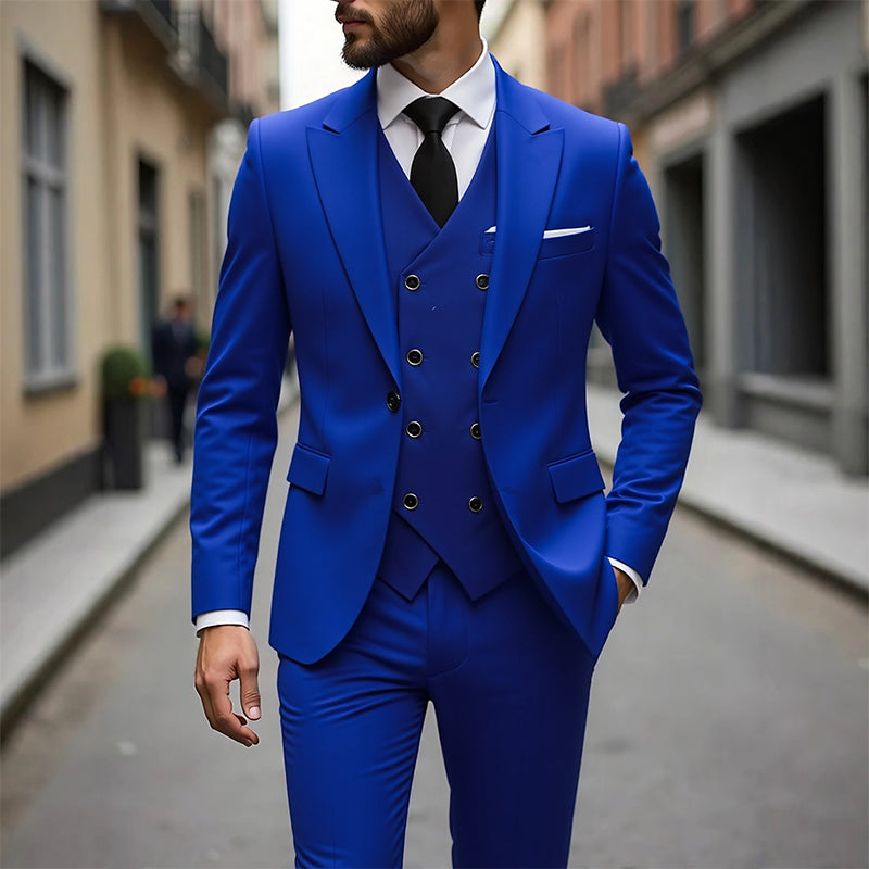 👔 60 % DE RÉDUCTION MAINTENANT ! 🕴️ Costume 3 pièces slim fit pour homme – Coupe ajustée, tissu haut de gamme et parfait pour les occasions formelles 🤵