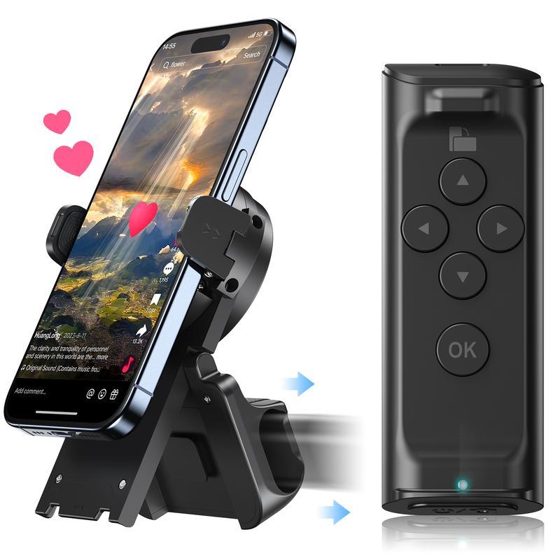 📸 Support multifonctionnel pour smartphone | Poignée anti-tremblement · Rotation à 180° pour passer du mode paysage au mode portrait · Se replie pour servir de support de bureau