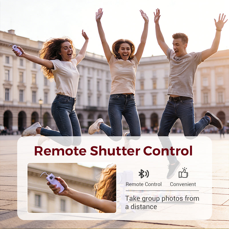 📸 Support multifonctionnel pour smartphone | Poignée anti-tremblement · Rotation à 180° pour passer du mode paysage au mode portrait · Se replie pour servir de support de bureau