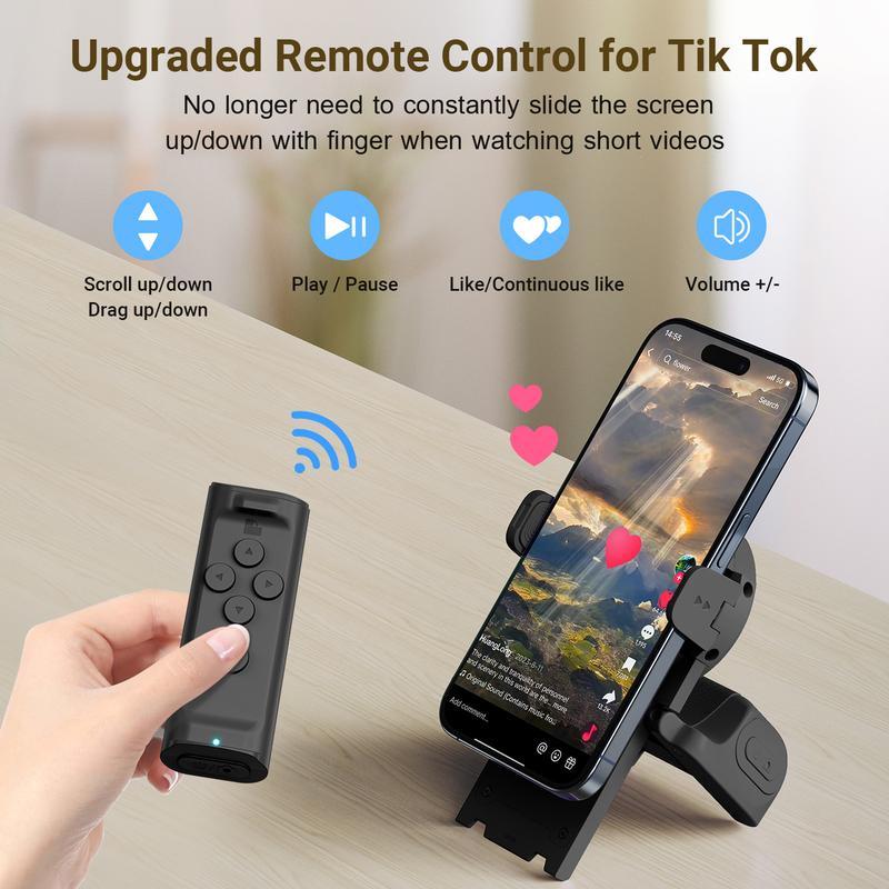 📸 Support multifonctionnel pour smartphone | Poignée anti-tremblement · Rotation à 180° pour passer du mode paysage au mode portrait · Se replie pour servir de support de bureau