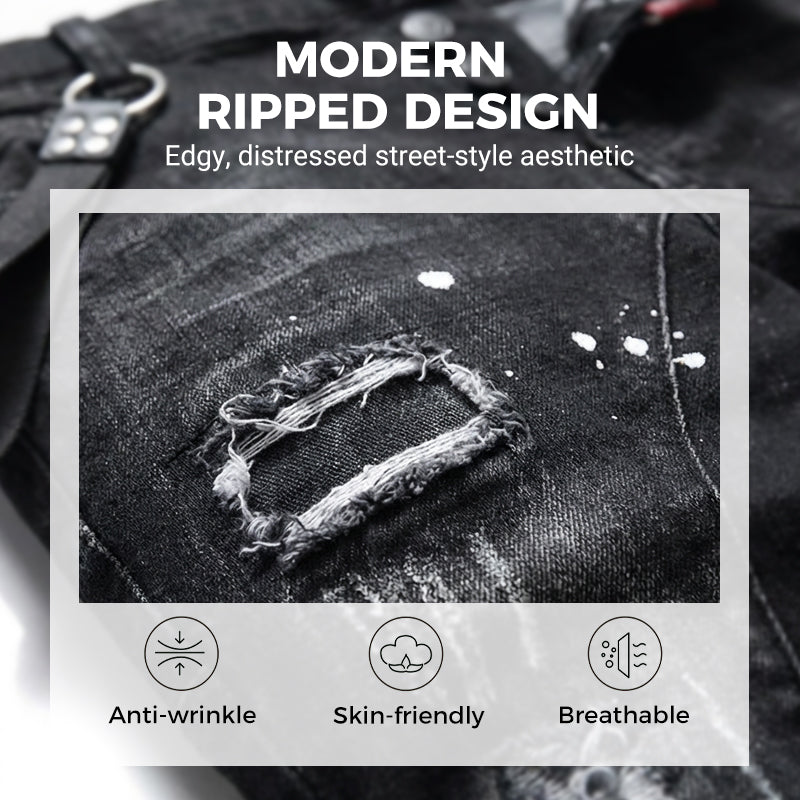 🔈🔈NOUVEAUX PRODUITS EN VENTE - 60 % DE RÉDUCTION👖Jean slim homme déchiré et usé