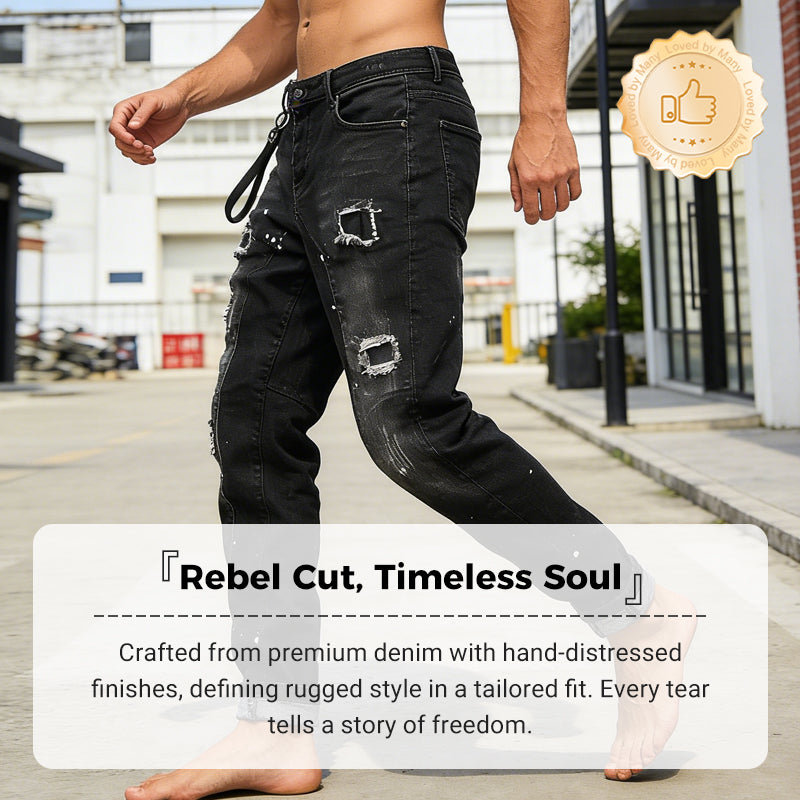 🔈🔈NOUVEAUX PRODUITS EN VENTE - 60 % DE RÉDUCTION👖Jean slim homme déchiré et usé