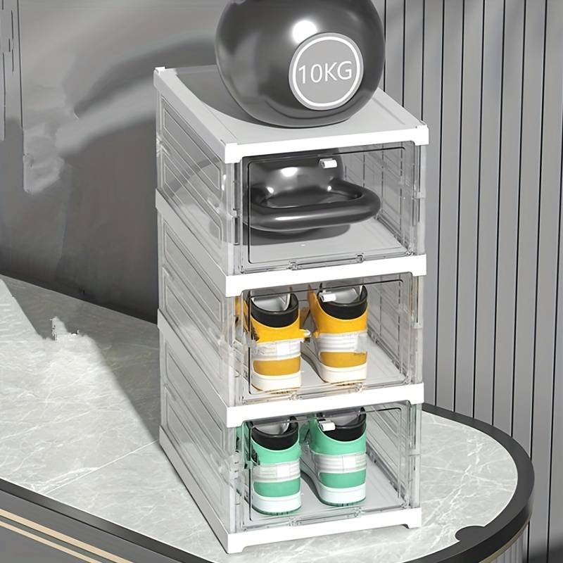 ✨ 50 % DE RÉDUCTION ! Boîte de rangement intégrée et renforcée pour chaussures – Pas besoin d'outils, empilable, protège les chaussures de la poussière. 👟📦