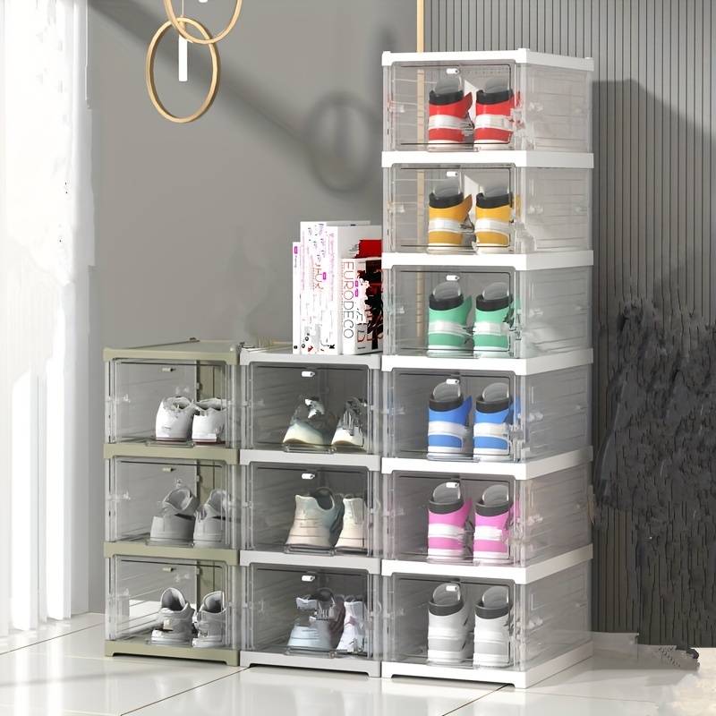 ✨ 50 % DE RÉDUCTION ! Boîte de rangement intégrée et renforcée pour chaussures – Pas besoin d'outils, empilable, protège les chaussures de la poussière. 👟📦