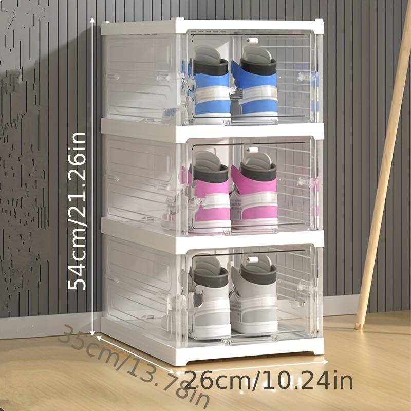✨ 50 % DE RÉDUCTION ! Boîte de rangement intégrée et renforcée pour chaussures – Pas besoin d'outils, empilable, protège les chaussures de la poussière. 👟📦