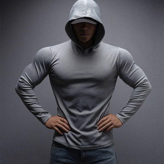 🔥NOUVEAU MODÈLE 2026 - 60 % DE RÉDUCTION 💪 Sweat à capuche de fitness à manches longues pour homme, coupe ajustée et extensible