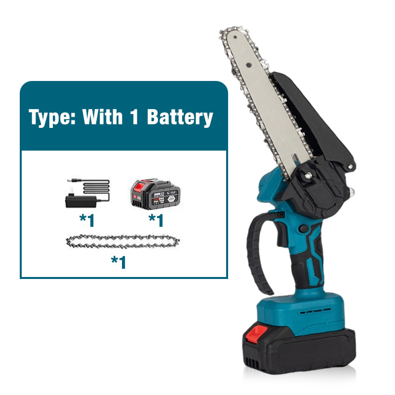 🌳 50% DE RÉDUCTION ! 🔋 Tronçonneuse portable sans fil 6 pouces, deux batteries incluses, outil de coupe pour bricolage