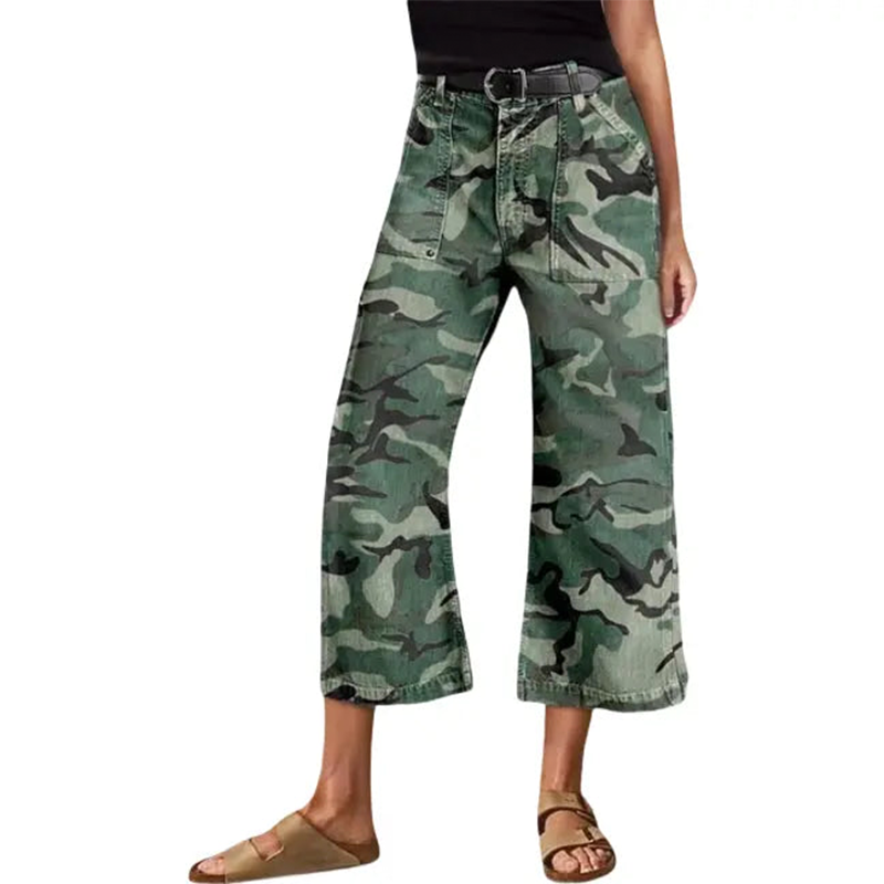💎 60 % DE RÉDUCTION ! 💎 Pantalon court camouflage décontracté à jambes larges – Taille haute, coupe fluide et style urbain affirmé (S–3XL) 🌿👖