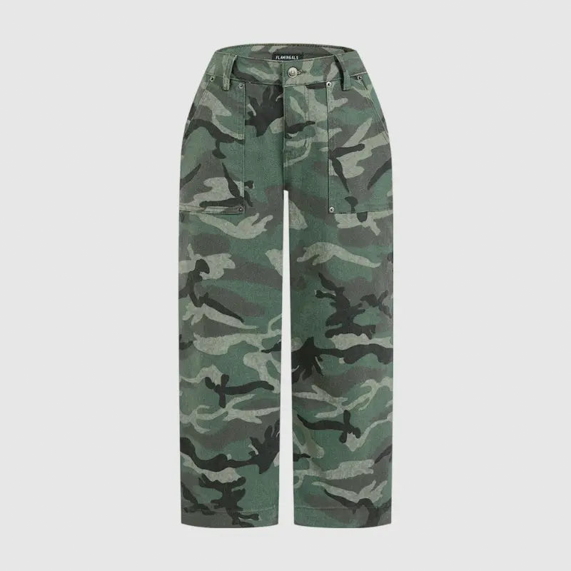 💎 60 % DE RÉDUCTION ! 💎 Pantalon court camouflage décontracté à jambes larges – Taille haute, coupe fluide et style urbain affirmé (S–3XL) 🌿👖