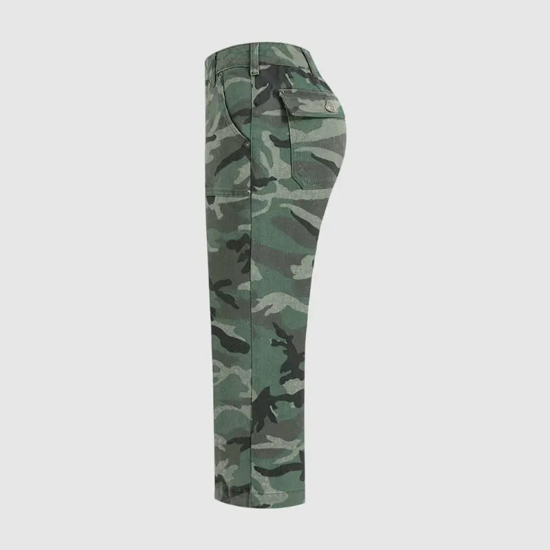 💎 60 % DE RÉDUCTION ! 💎 Pantalon court camouflage décontracté à jambes larges – Taille haute, coupe fluide et style urbain affirmé (S–3XL) 🌿👖