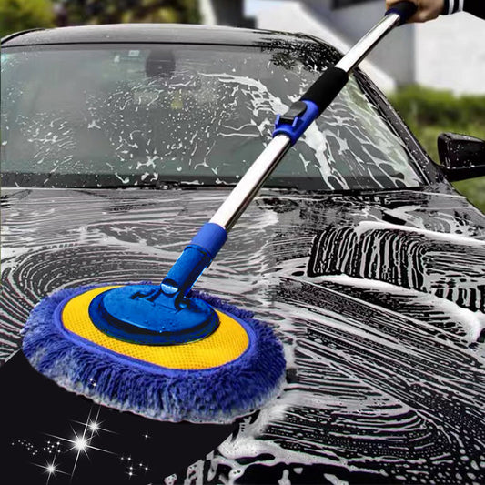 🚗60 % DE RÉDUCTION MAINTENANT ! 🧽 Balai de lavage de voiture télescopique à long manche en aluminium durable – Microfibre douce, anti-rayures et longueur réglable ✨