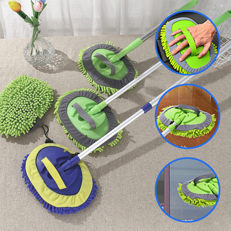 🚗60 % DE RÉDUCTION MAINTENANT ! 🧽 Balai de lavage de voiture télescopique à long manche en aluminium durable – Microfibre douce, anti-rayures et longueur réglable ✨