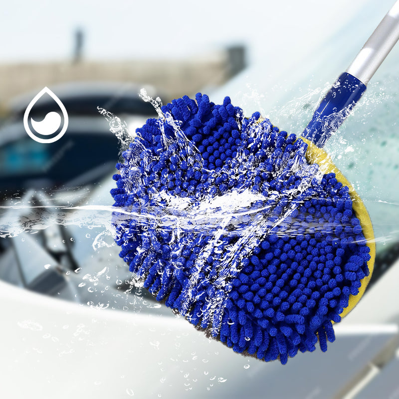 🚗60 % DE RÉDUCTION MAINTENANT ! 🧽 Balai de lavage de voiture télescopique à long manche en aluminium durable – Microfibre douce, anti-rayures et longueur réglable ✨