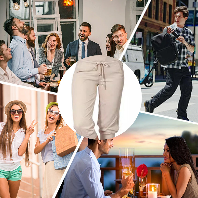 👖60 % DE RÉDUCTION ! 🔥Pantalon de survêtement court à taille élastiquée avec cordon de serrage – Polyester doux, longueur capri et poches latérales (6 couleurs, tailles S à 3XL) 👖🌸